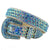 Luxe Premium Studded Rhinestone Belt iridescent Turquoise/Lavender